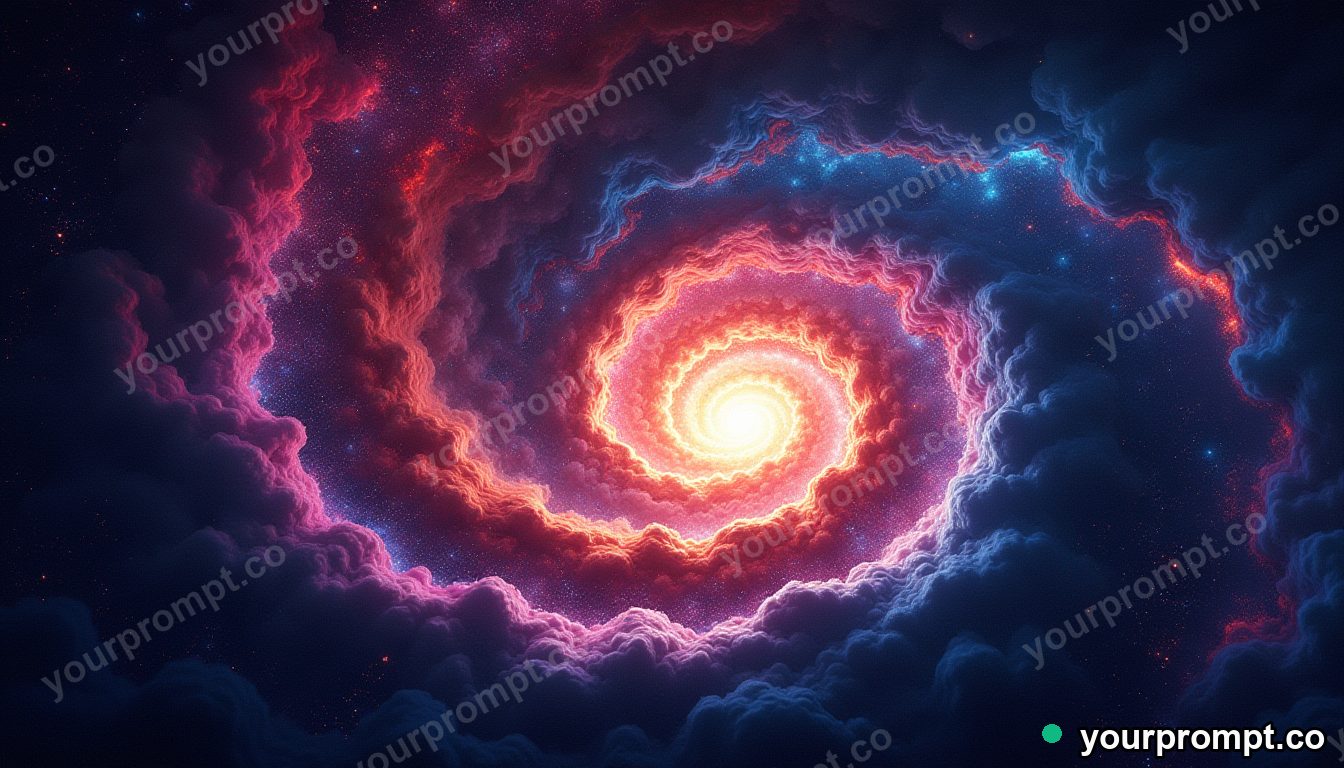 A colorful spiral galaxy in deep space in bold pop-art style — AI-generated image from a text prompt