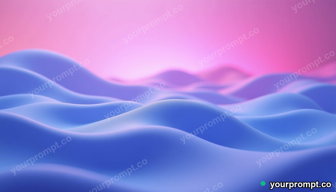 Soft 3D waves of magenta and cyan light
