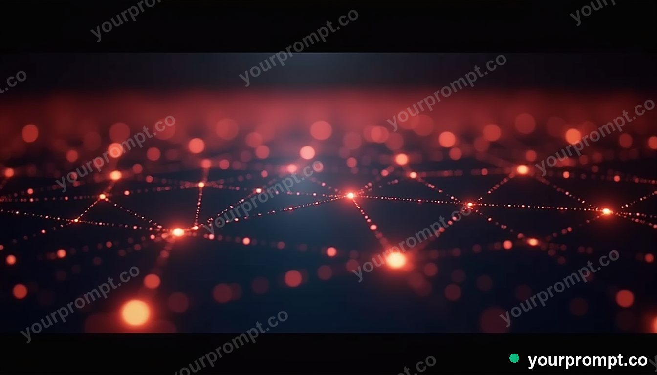 A luminous lattice of connected glowing points