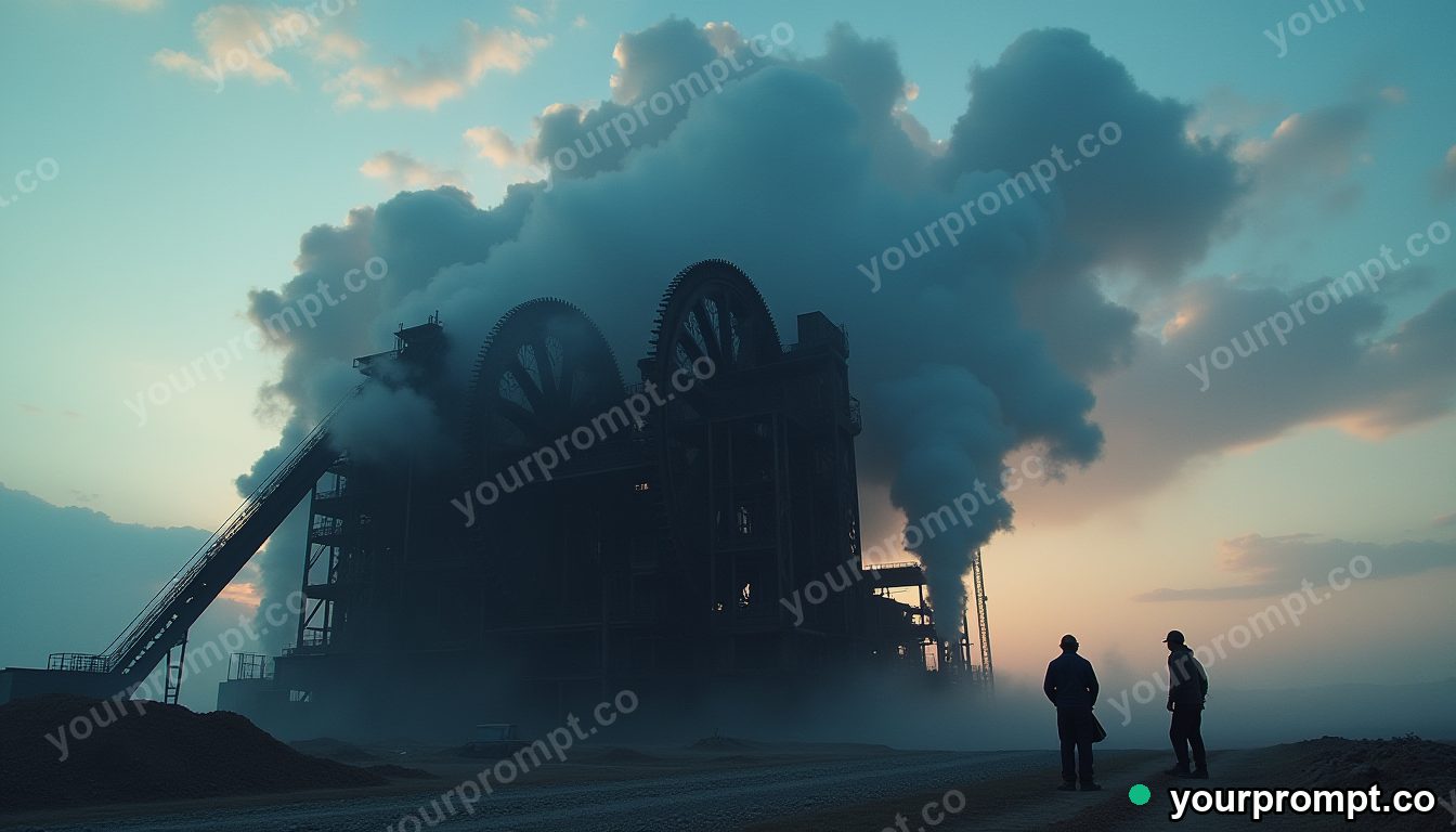 Skeleton of a cloud machine in cinematic style — AI-generated image from a text prompt